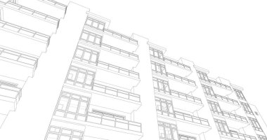 Ev kavramı kroki 3d çizim