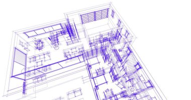 Ev kavramı kroki 3d çizim