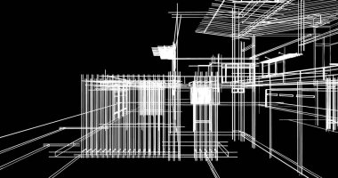 Ev kavramı kroki 3d çizim