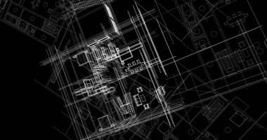 mimari çizimleri 3B illüstrasyon - illüstrasyon