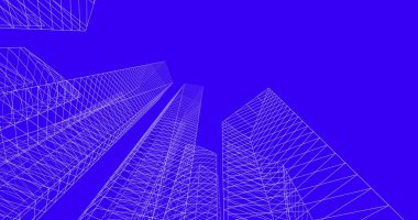 şehir mimarisi ve binalar 3D çizimi 