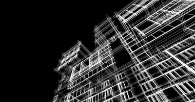 şehir mimarisi ve binalar 3D çizimi 