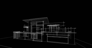 Ev kavramı kroki 3d çizim