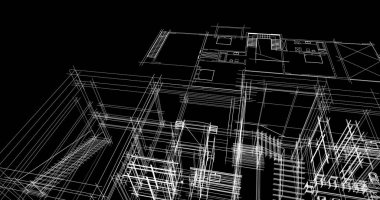 Ev kavramı kroki 3d çizim