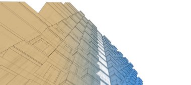 mimari çizimleri 3B illüstrasyon - illüstrasyon