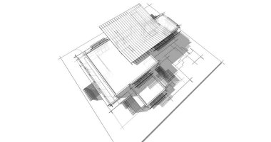 Ev kavramı kroki 3d çizim