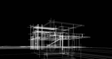 Ev kavramı kroki 3d çizim