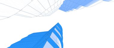 mimari çizimleri 3B illüstrasyon - illüstrasyon