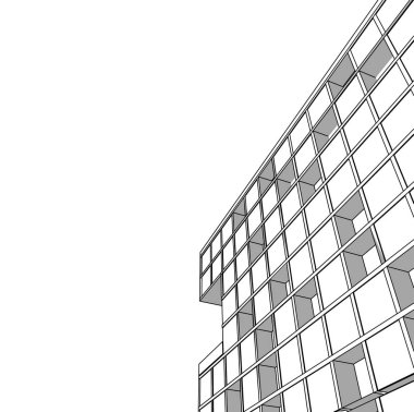 şehir mimarisi ve binalar 3D çizimi 