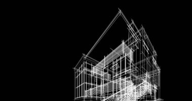 Ev kavramı kroki 3d çizim