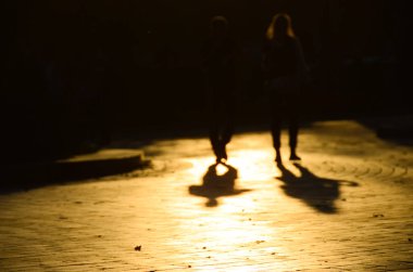 Sonbahar park, bulanık görünüm 