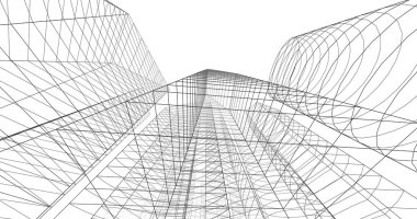 şehir mimarisi ve binalar 3D çizimi 