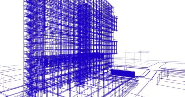 mimari çizimleri 3B illüstrasyon - illüstrasyon