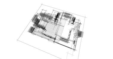 Ev kavramı kroki 3d çizim