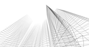 şehir mimarisi ve binalar 3D çizimi 