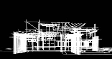 Ev kavramı kroki 3d çizim