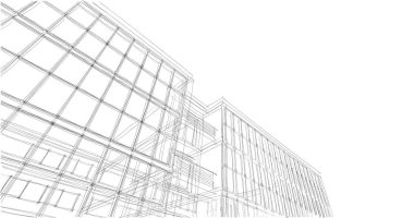 Binanın mimari 3d çizim çizim ev