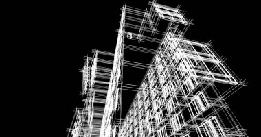 şehir mimarisi ve binalar 3D çizimi 