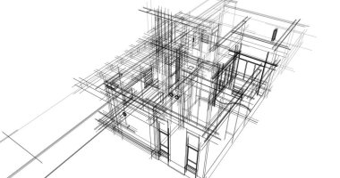 Ev kavramı kroki 3d çizim