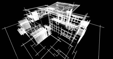 Ev kavramı kroki 3d çizim