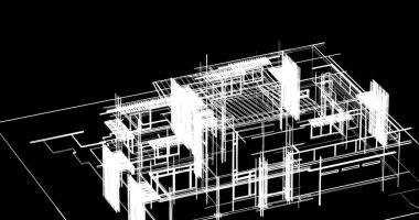 Ev kavramı kroki 3d çizim