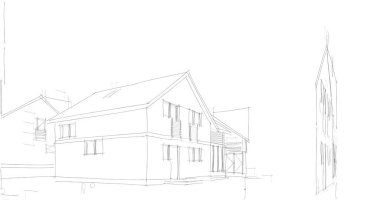 mimari çizimleri 3B illüstrasyon - illüstrasyon