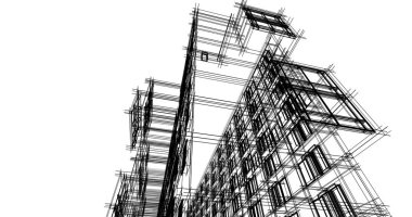 şehir mimarisi ve binalar 3D çizimi 