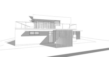 Ev kavramı kroki 3d çizim
