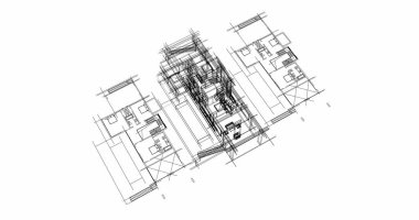 Ev kavramı kroki 3d çizim