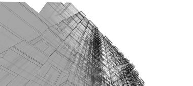 Binanın mimari 3d çizim çizim ev