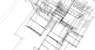 Ev kavramı kroki 3d çizim