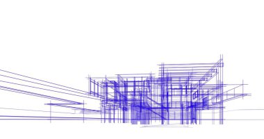Ev kavramı kroki 3d çizim