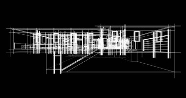 Ev kavramı kroki 3d çizim