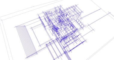 Ev kavramı kroki 3d çizim