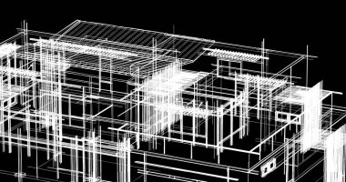 Ev kavramı kroki 3d çizim