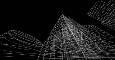 şehir mimarisi ve binalar 3D çizimi 
