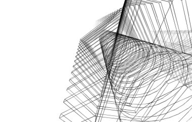 mimari çizimleri 3B illüstrasyon - illüstrasyon