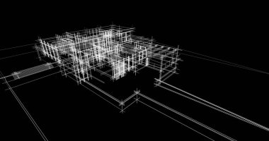 Ev kavramı kroki 3d çizim