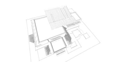 Ev kavramı kroki 3d çizim