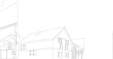 mimari çizimleri 3B illüstrasyon - illüstrasyon