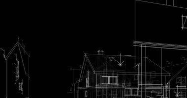 mimari çizimleri 3B illüstrasyon - illüstrasyon