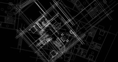 mimari çizimleri 3B illüstrasyon - illüstrasyon