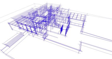 Ev kavramı kroki 3d çizim