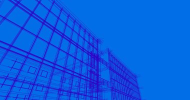 Binanın mimari 3d çizim çizim ev