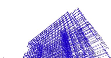 mimari çizimleri 3B illüstrasyon - illüstrasyon