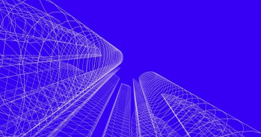 şehir mimarisi ve binalar 3D çizimi 