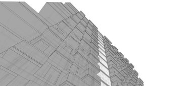 mimari çizimleri 3B illüstrasyon - illüstrasyon