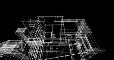 Ev kavramı kroki 3d çizim