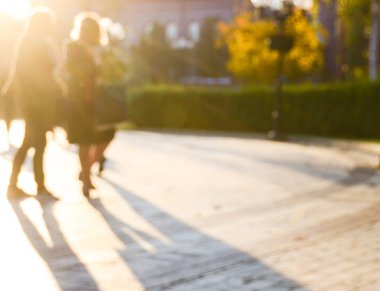 Sonbahar park, bulanık görünüm 