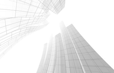 Binanın mimari 3d çizim çizim ev